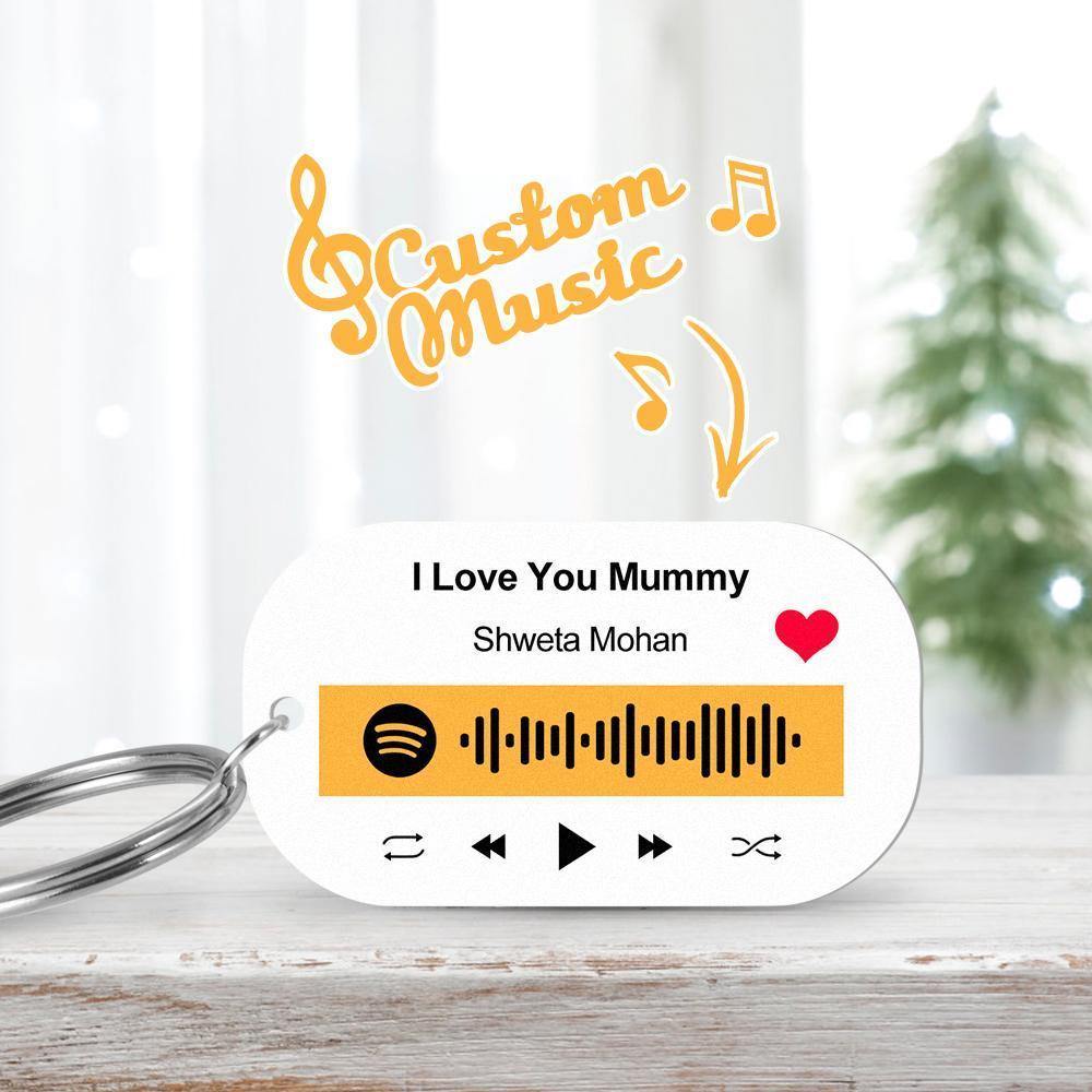 Scannable Spotify Code Keychain Spotify Favorite Song Engraved Keychain Gifts for Him - soufeelus
