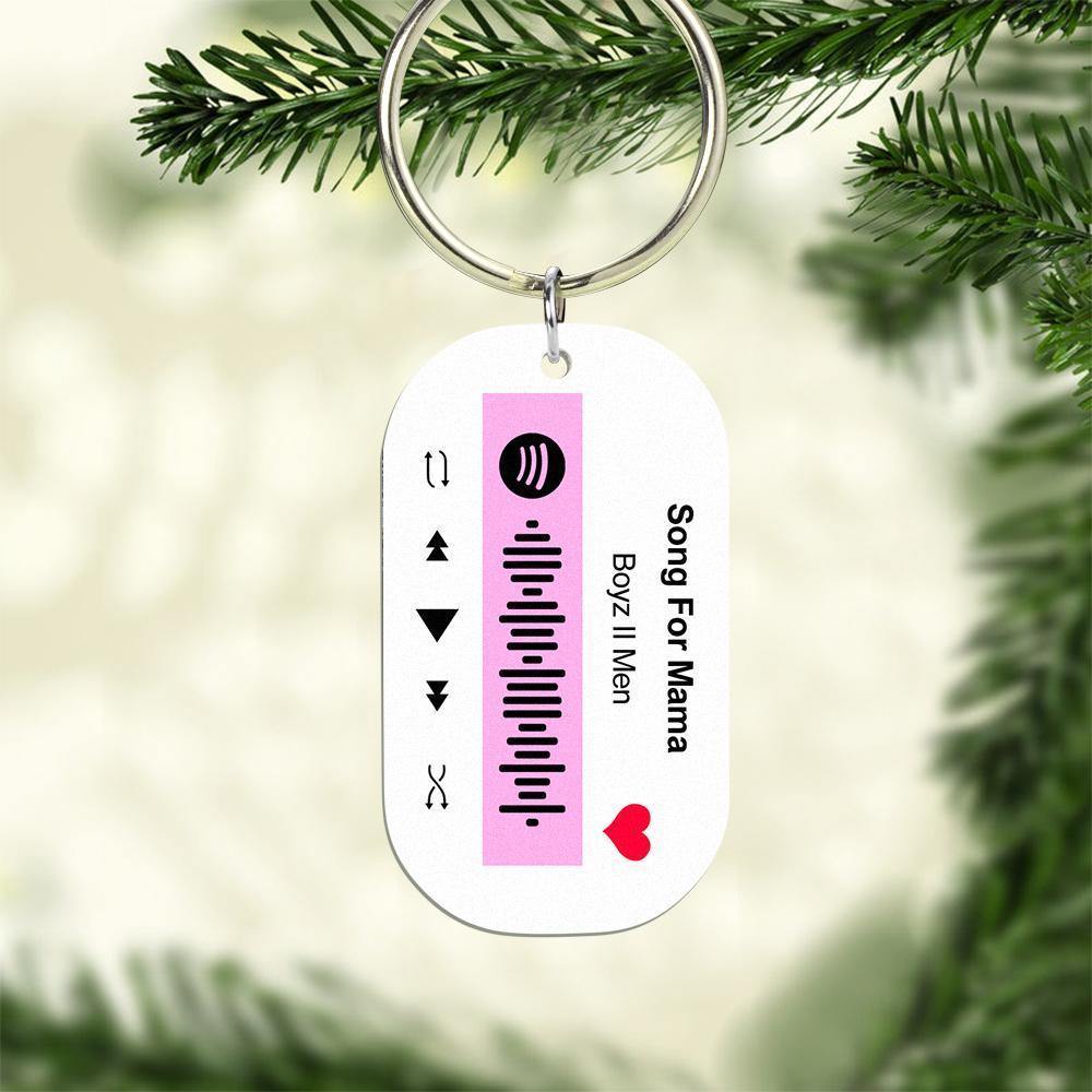 Scannable Spotify Code Keychain Spotify Favorite Song Engraved Keychain Gifts for Her Pink - soufeelus