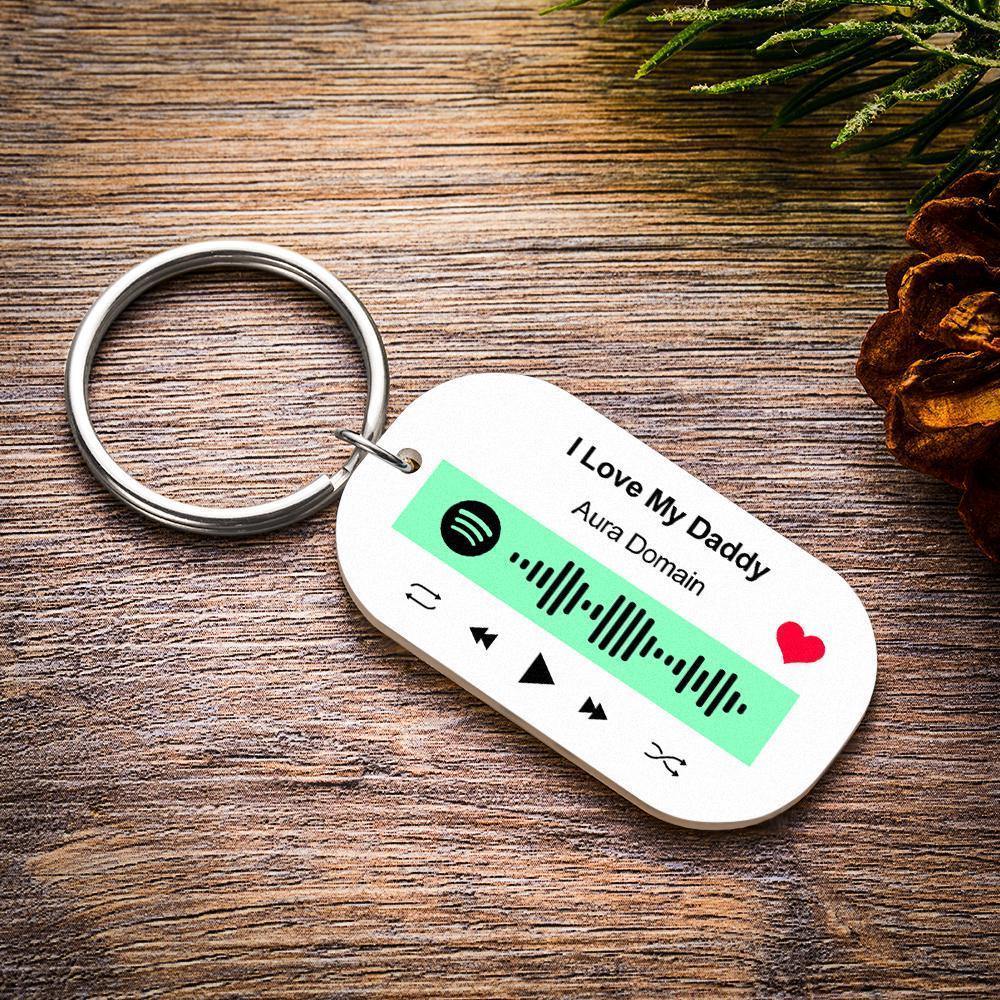 Scannable Spotify Code Keychain Spotify Favorite Song Engraved Keychain Memory Gifts for Him - soufeelus