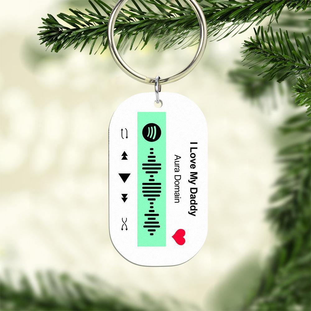 Scannable Spotify Code Keychain Spotify Favorite Song Engraved Keychain Memory Gifts for Him - soufeelus