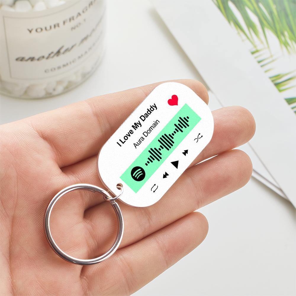 Scannable Spotify Code Keychain Spotify Favorite Song Engraved Keychain Memory Gifts for Him - soufeelus