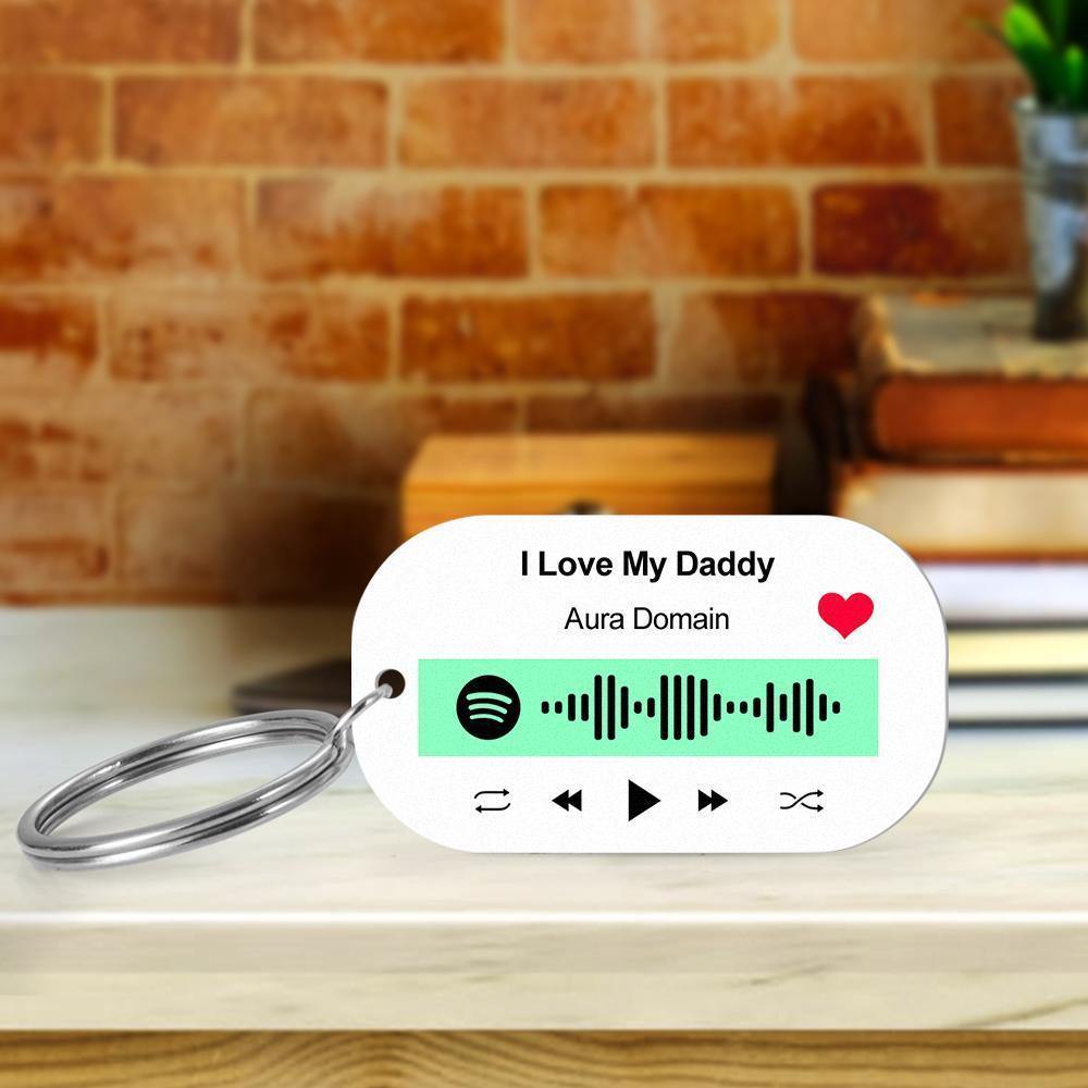 Scannable Spotify Code Keychain Spotify Favorite Song Engraved Keychain Memory Gifts for Him - soufeelus