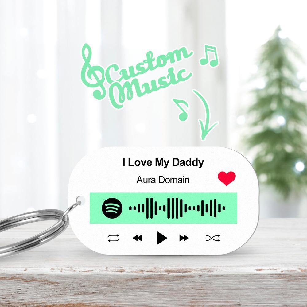 Scannable Spotify Code Keychain Spotify Favorite Song Engraved Keychain Memory Gifts for Him - soufeelus