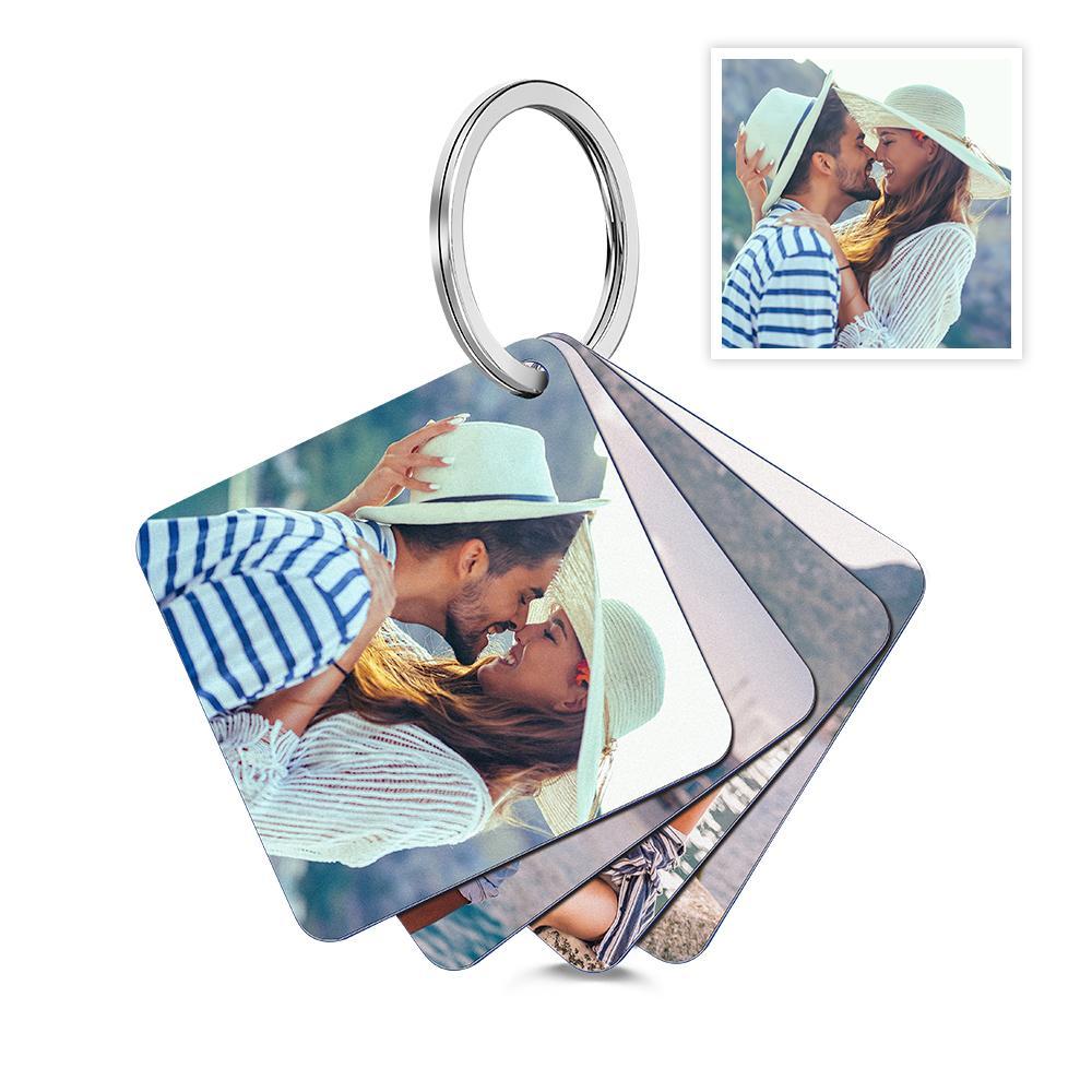 Custom Photo Felt Flip Book Keychain Personalized Double-sided Acrylic Keychain Gifts For Her - soufeelus