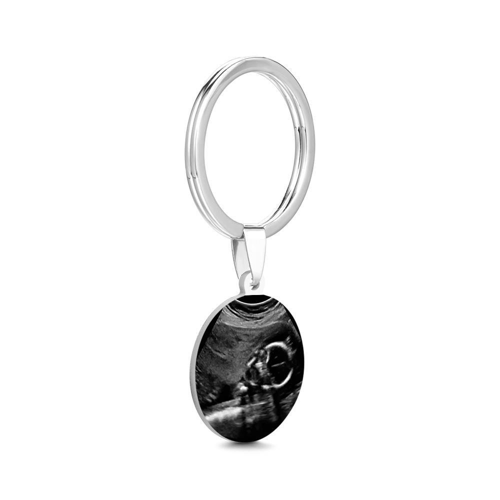 Daddy to Be Keychain Sonogram Ultrasound Baby Announcement New Dad Gift for Him Pregnancy Photo from Tummy - soufeelus