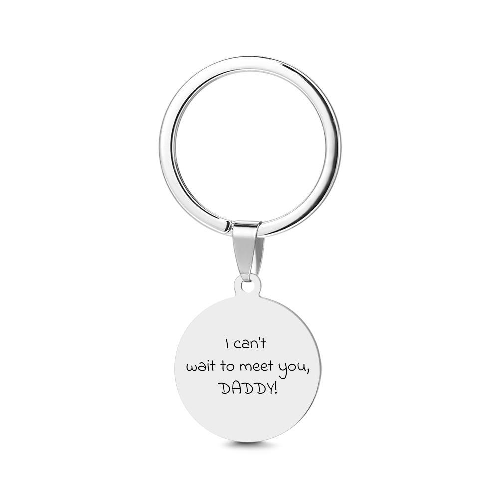 Daddy to Be Keychain Sonogram Ultrasound Baby Announcement New Dad Gift for Him Pregnancy Photo from Tummy - soufeelus