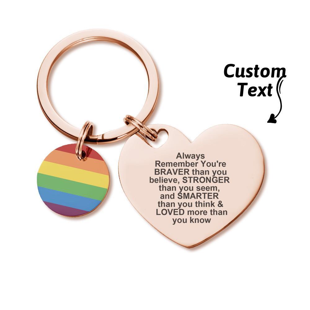 Custom LGBT Rainbow Gay & Lesbian Pride Keychain Pansexual Gifts - soufeelus