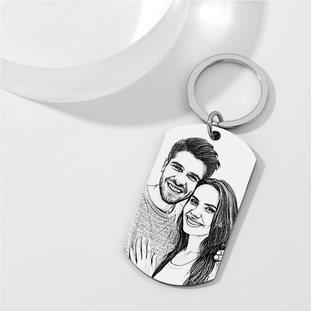 Custom Key Chain Calendar Engraved Tag Keychain Anniversary Gift For Lovers - soufeelus