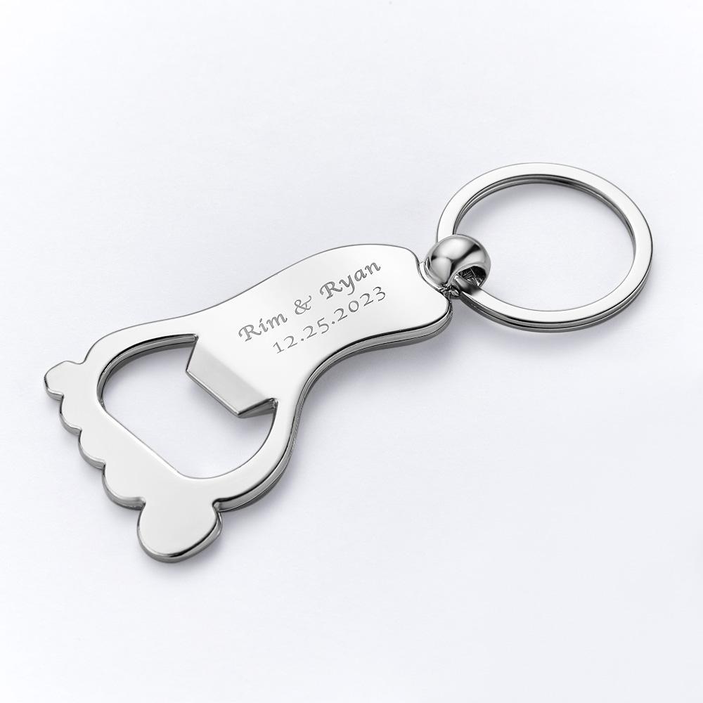 Personalized Baby Toe Shaped Keychain Bottle Openers for Baby Shower Celebration - soufeelus