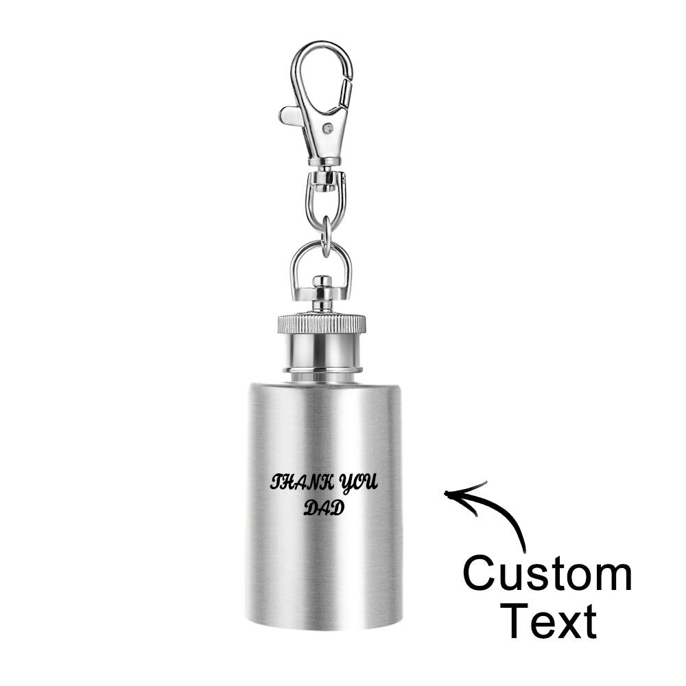Miniature Engraved Custom Stainless Keychain Hip Flask Perfect Gift for Father - soufeelus
