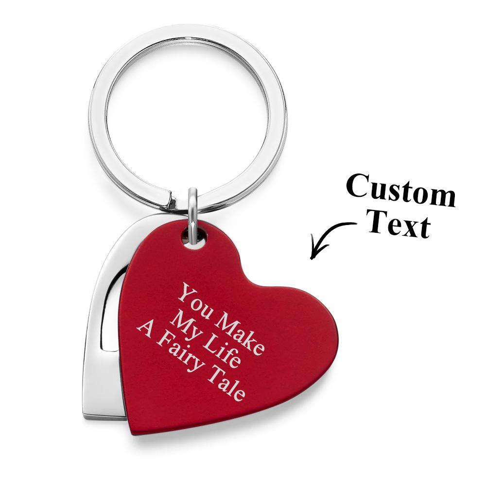 Two Hearts are Better Than One Personalized Layered Cut Out Heart Keychain Engraved Keychain Gift for Love - soufeelus