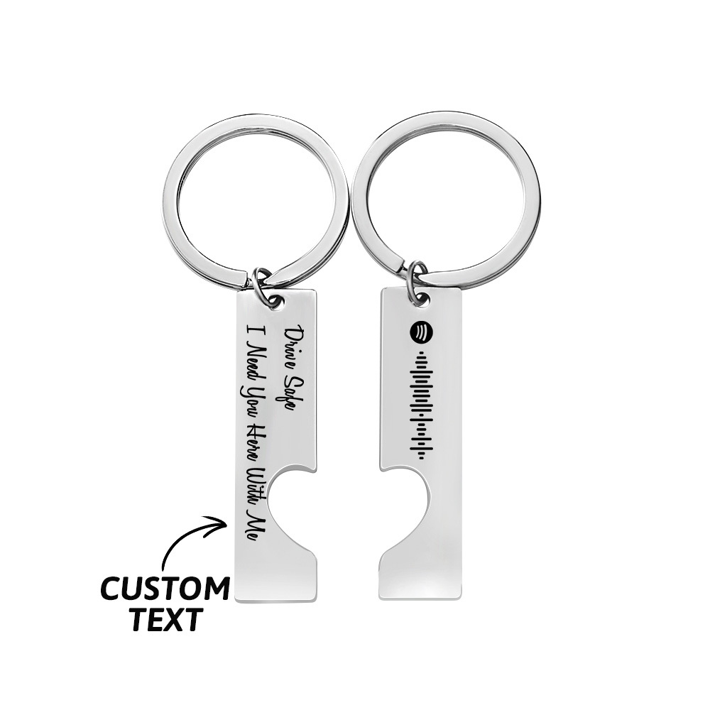 Customized Scannable Spotify Code Plaque Keychain Music and Photo, Song Keychain,Engraved Keychain Anniversary Gifts For Lovers