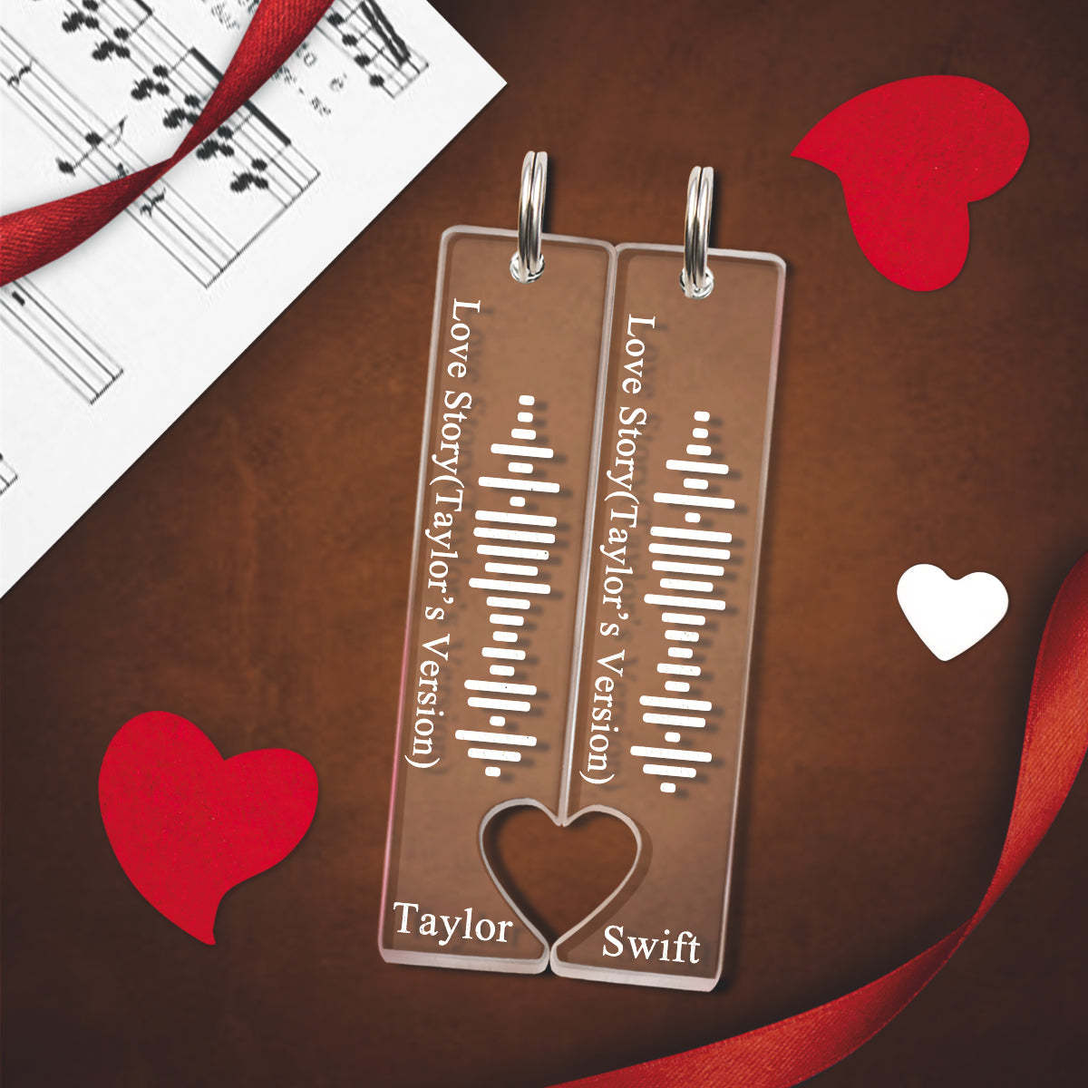 Customized Scannable Spotify Code Plaque Keychain Music and Photo, Song Keychain,Engraved Keychain Anniversary Gifts For Lovers - soufeelus