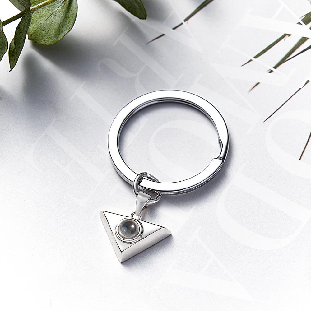 Personalized Photo Projection Keychain-Triangle The best Dreamy Gift for Yourself and Family and Friends detail
