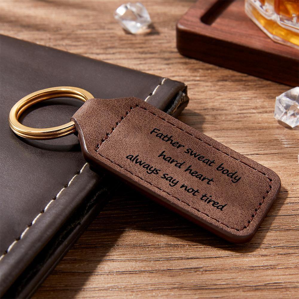 Engraved Key Chain with Brown for Father - soufeelus