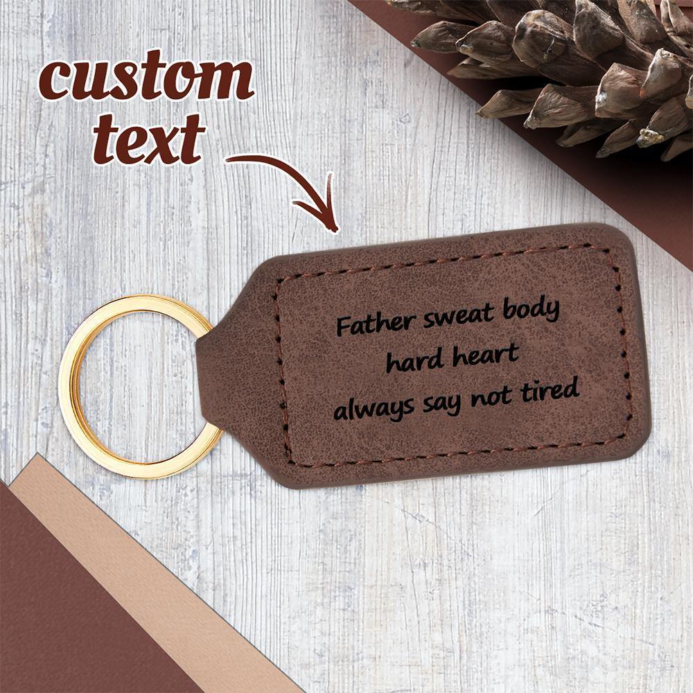 Engraved Key Chain with Brown for Father - soufeelus