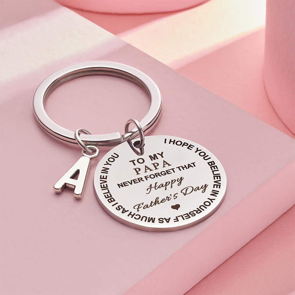 Custom Engraved Keychain Steel Memorial Gifts for Father - soufeelus