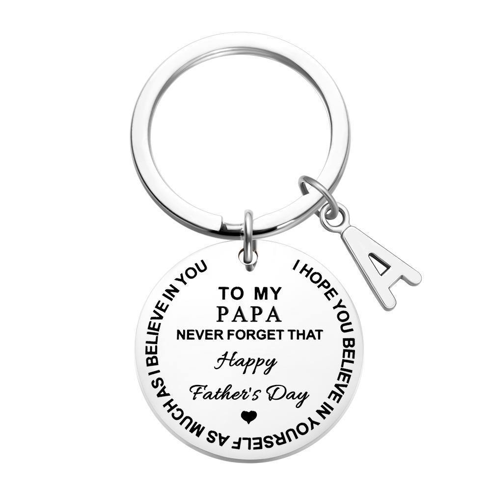 Custom Engraved Keychain Steel Memorial Gifts for Father - soufeelus