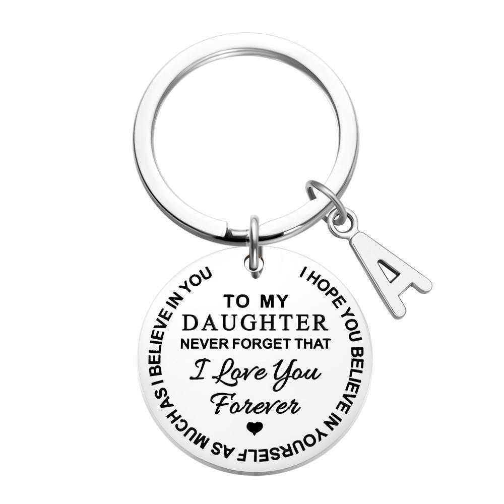 Custom Engraved Keychain Steel Memorial Gifts for Daughter - soufeelus