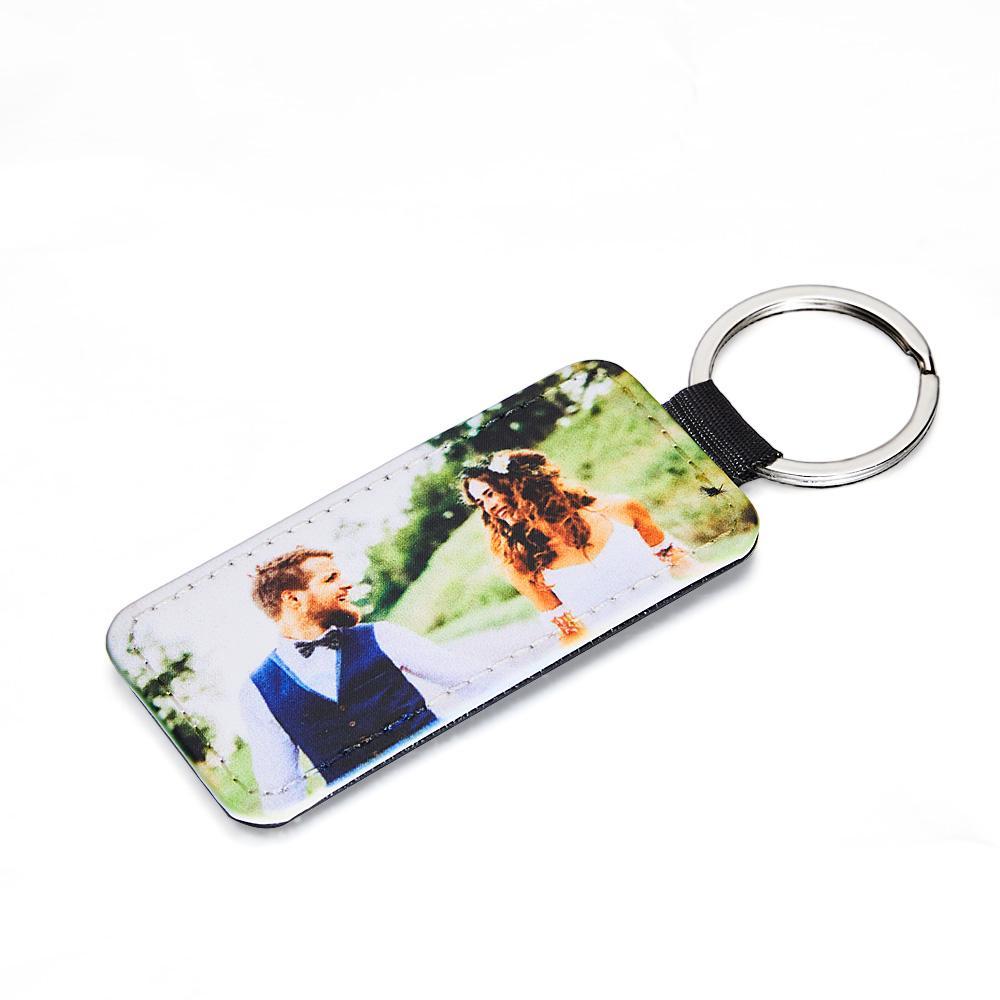 Personalized Photo Keychain Custom Key Holder Vegan Leather Memory Keychain Gift - soufeelus