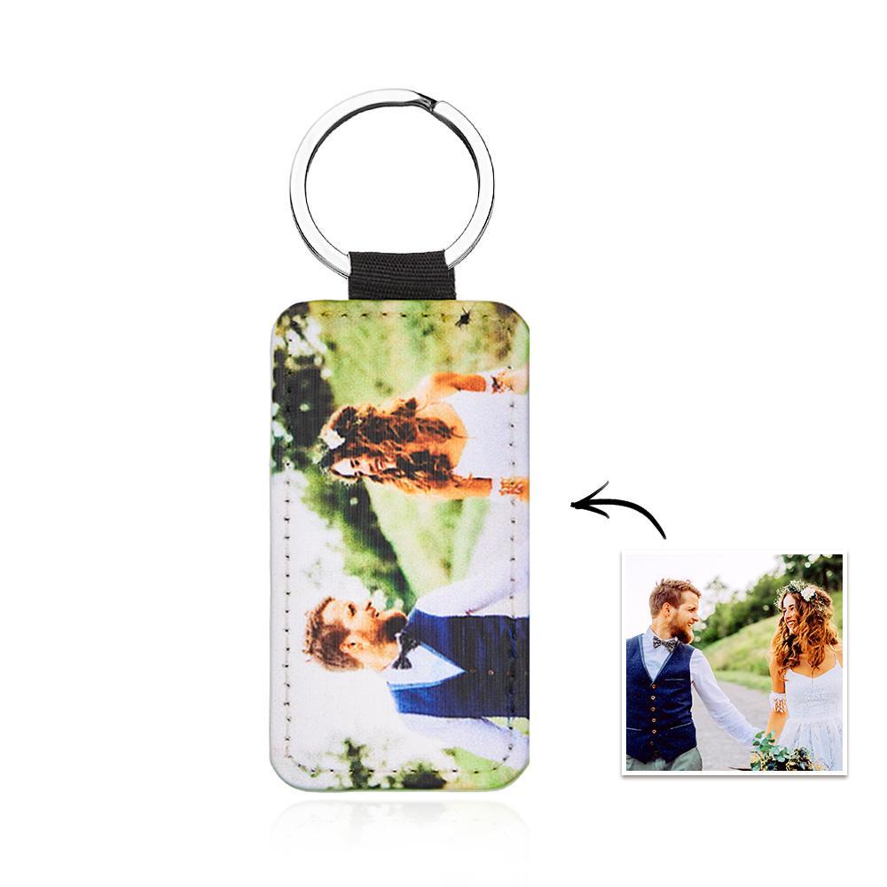 Personalized Photo Keychain Custom Key Holder Vegan Leather Memory Keychain Gift - soufeelus