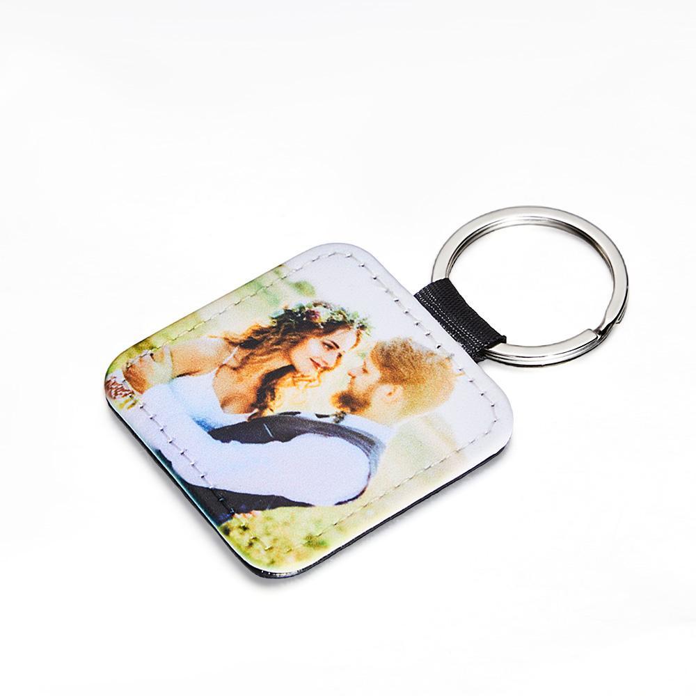 Personalized Photo Keychain Custom Key Holder Vegan Leather Memory Keychain Gift - soufeelus