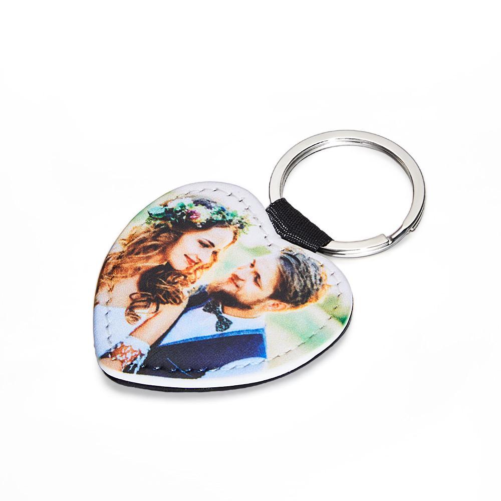 Personalized Photo Keychain Custom Key Holder Vegan Leather Memory Keychain Gift - soufeelus