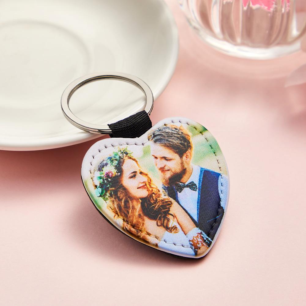 Personalized Photo Keychain Custom Key Holder Vegan Leather Memory Keychain Gift - soufeelus