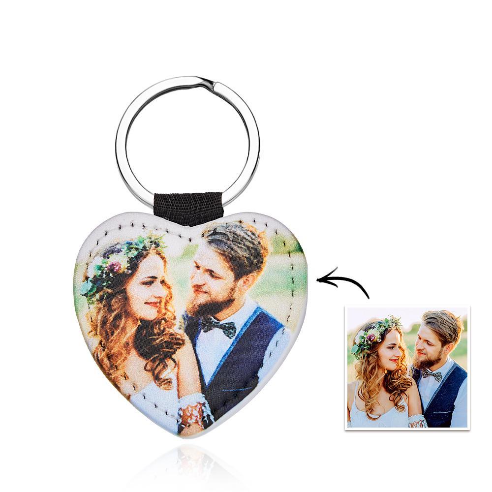 Personalized Photo Keychain Custom Key Holder Vegan Leather Memory Keychain Gift - soufeelus