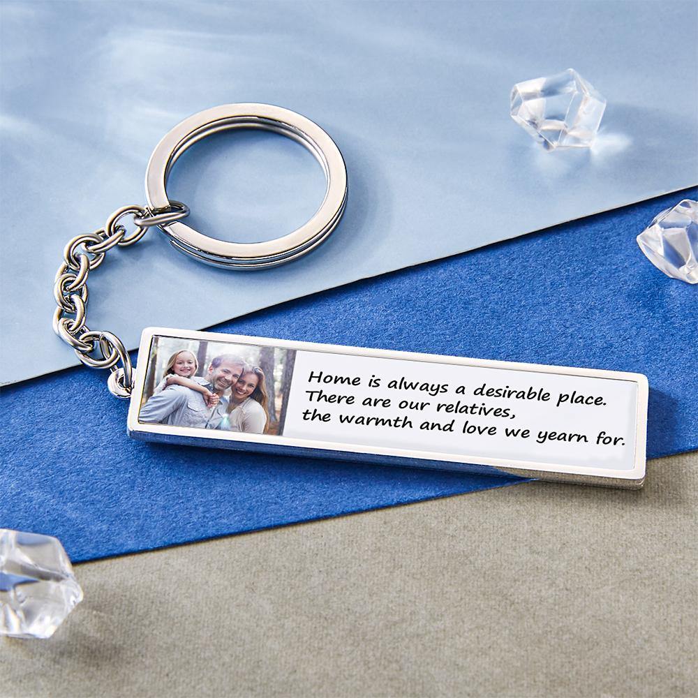Engraved Photo Keychain for Family Gifts - soufeelus