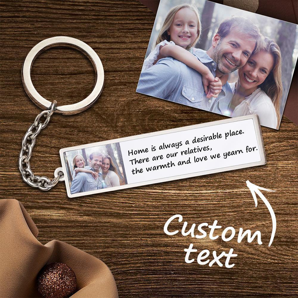 Engraved Photo Keychain for Family Gifts - soufeelus