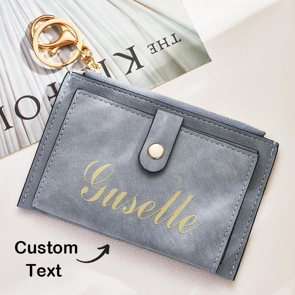 Custom Engraved Mini Wallet Small Keychain Card Holder