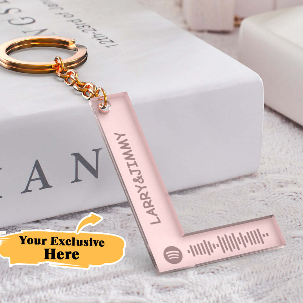 Custom Engraved Alphabet Spotify Code Keychain Custom Scannable Engraved Custom Music Song Keychain Gifts For Him -