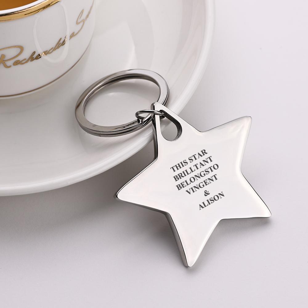 Custom Engraving This Star Keychain Luxurious Thick Star Keychain For A Friend