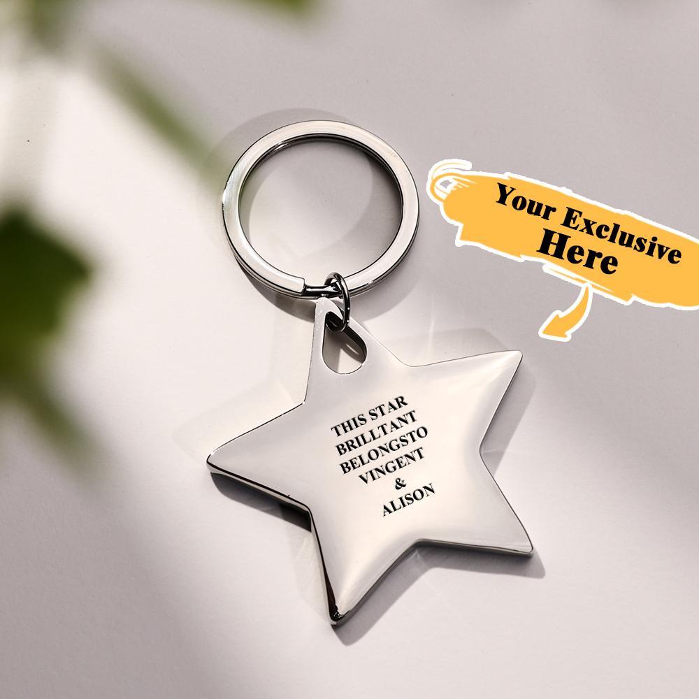 Custom Engraving This Star Keychain Luxurious Thick Star Keychain For A Friend