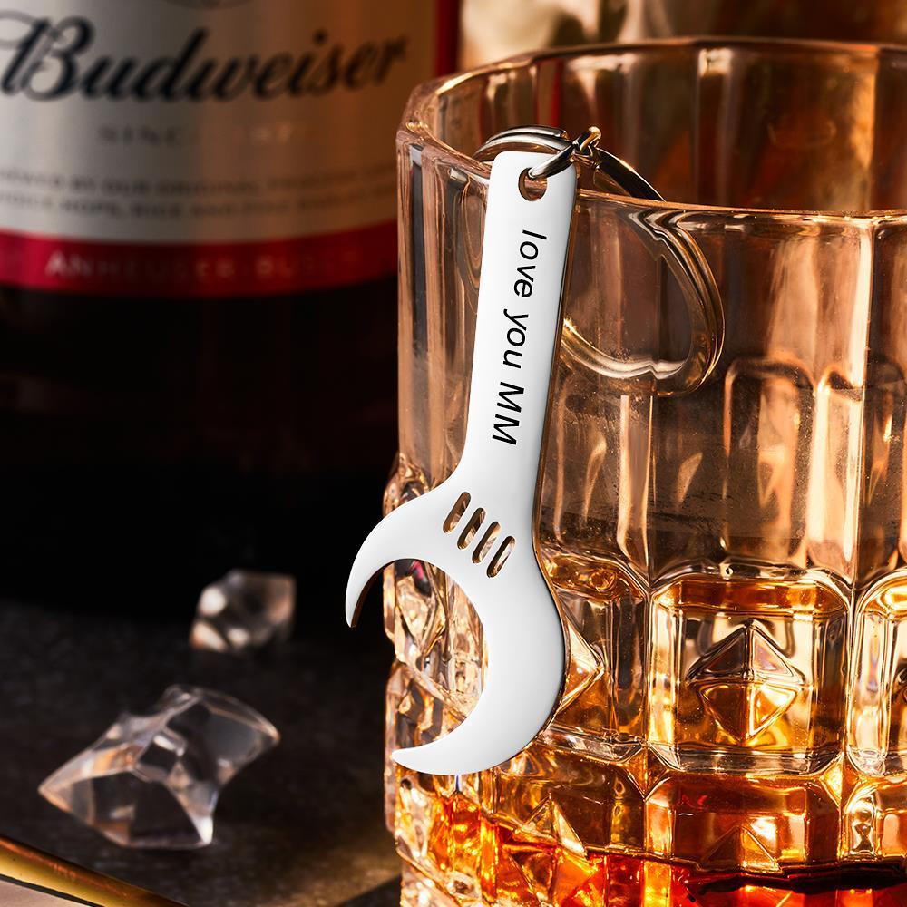 Custom Engraved Keychain Wrench Bottle Opener Keychain Gift for Men