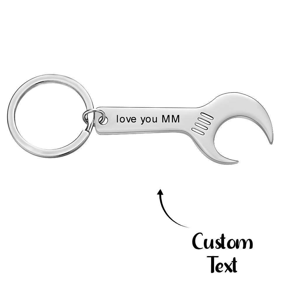 Custom Engraved Keychain Wrench Bottle Opener Keychain Gift for Men