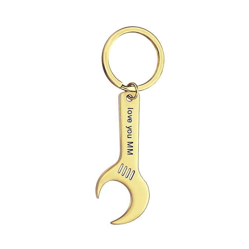 Custom Engraved Keychain Wrench Bottle Opener Keychain Gift for Men