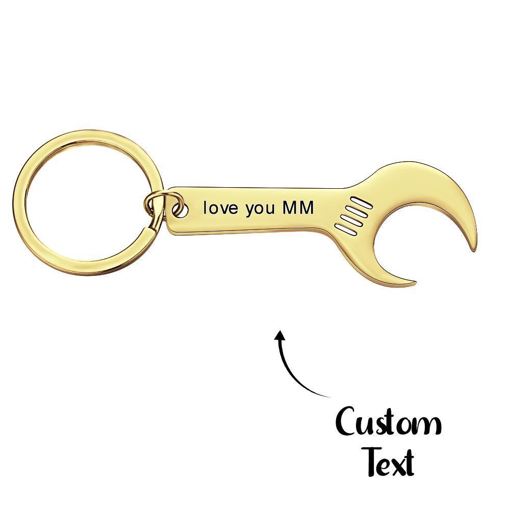 Custom Engraved Keychain Wrench Bottle Opener Keychain Gift for Men