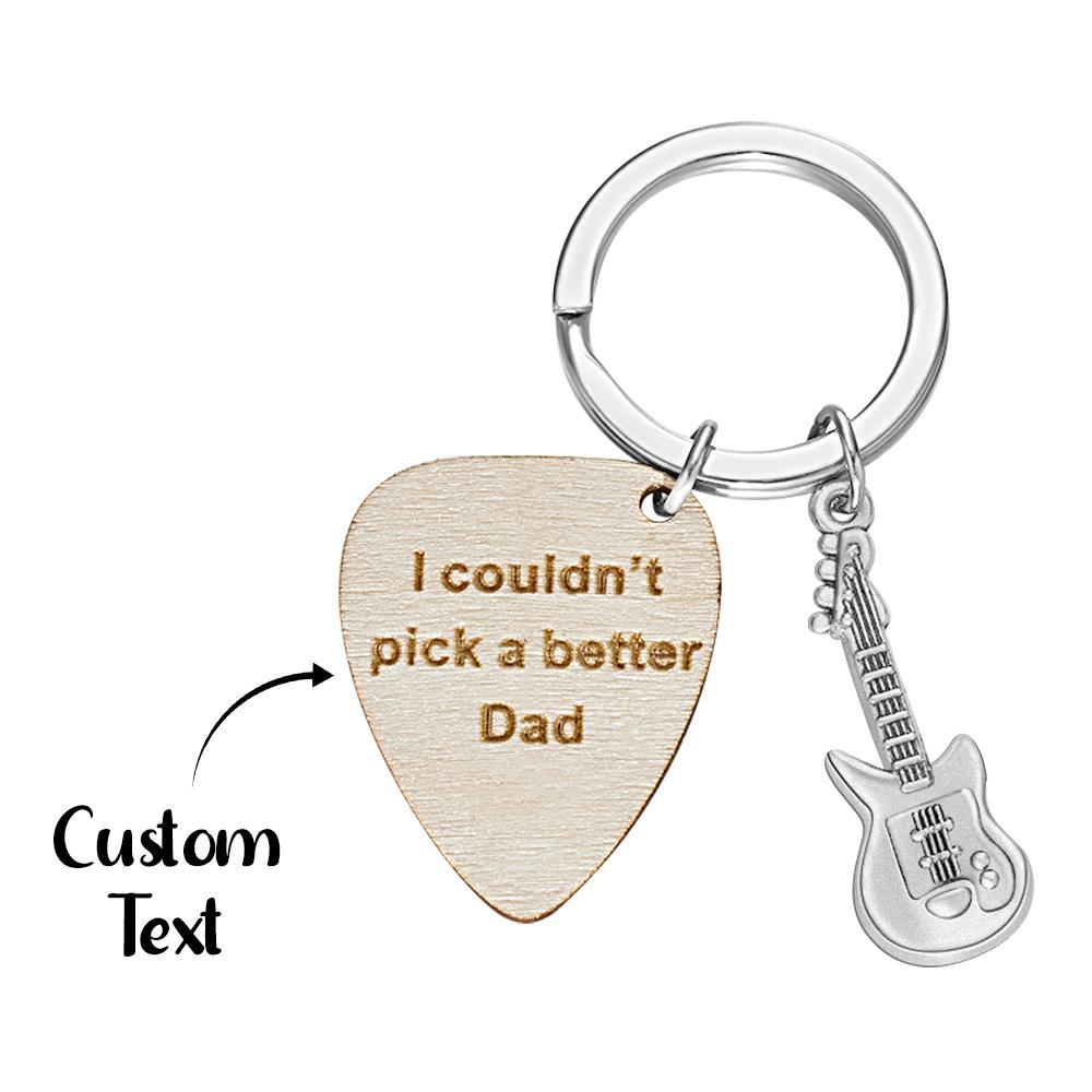 Custom Engraved Keychain Guitar Pick Keychain Gift for Dad