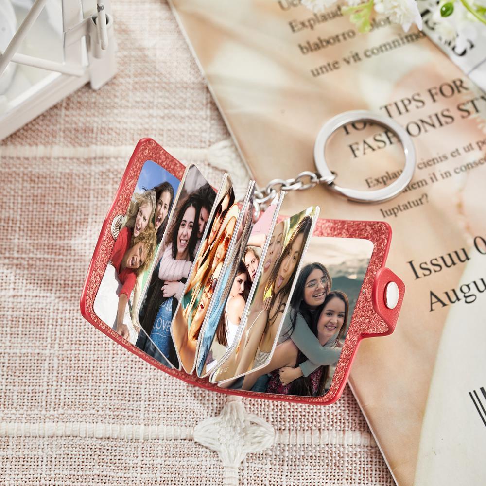 Custom Photo Album Keychain Custom Photo Leather Keychain Romantic Gift for friends