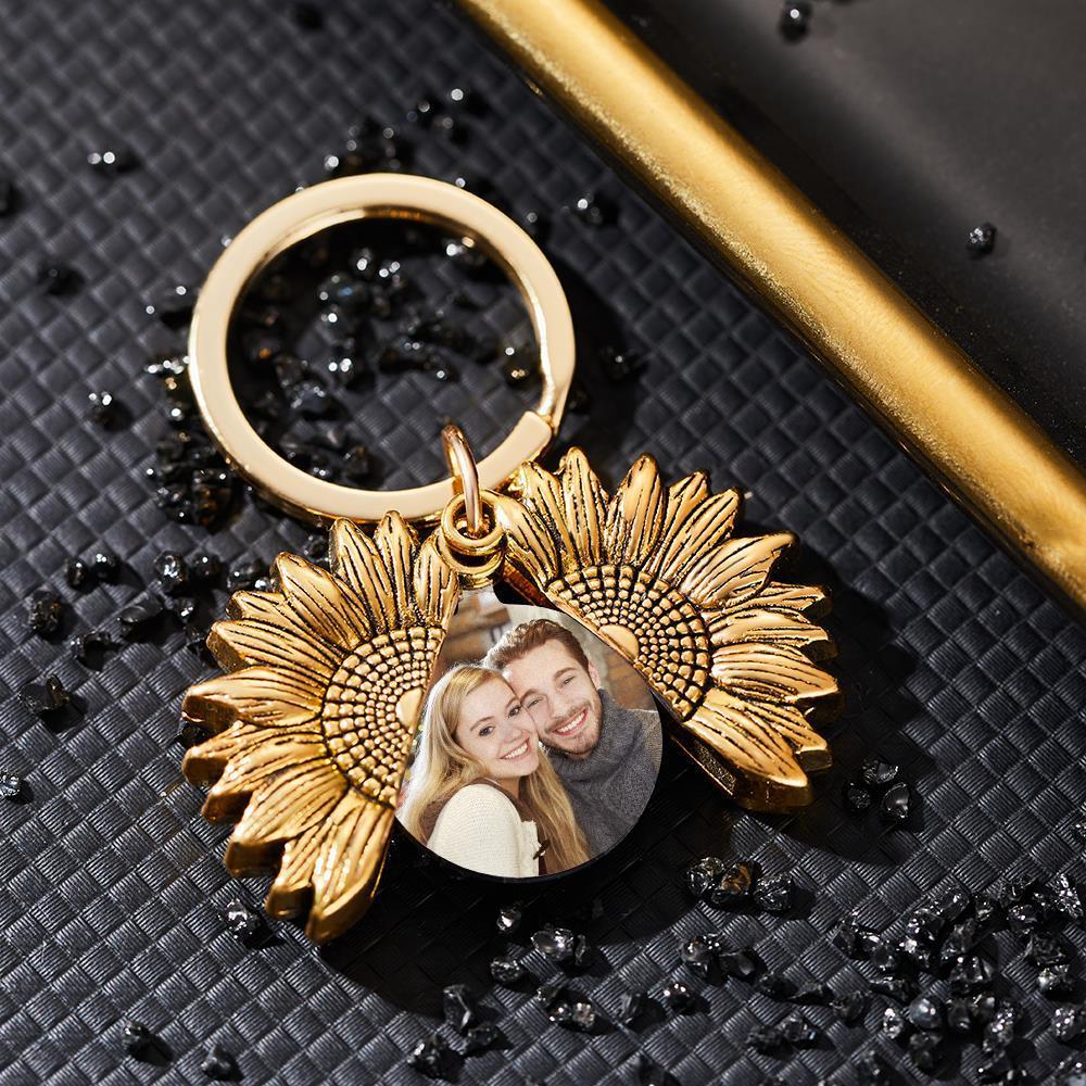 Custom Photo Sunflower Keychain Custom Photo Pendant Keychain For Kids