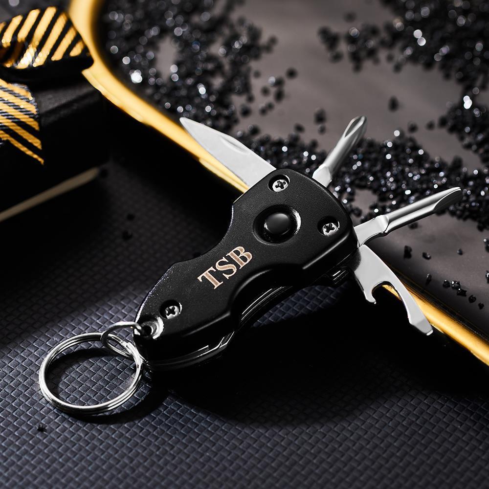 Custom Engraved Combination Tool With Light Keychain Gift For Him