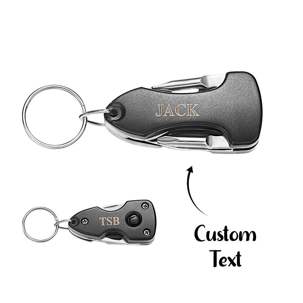 Custom Engraved Combination Tool With Light Keychain Gift For Him