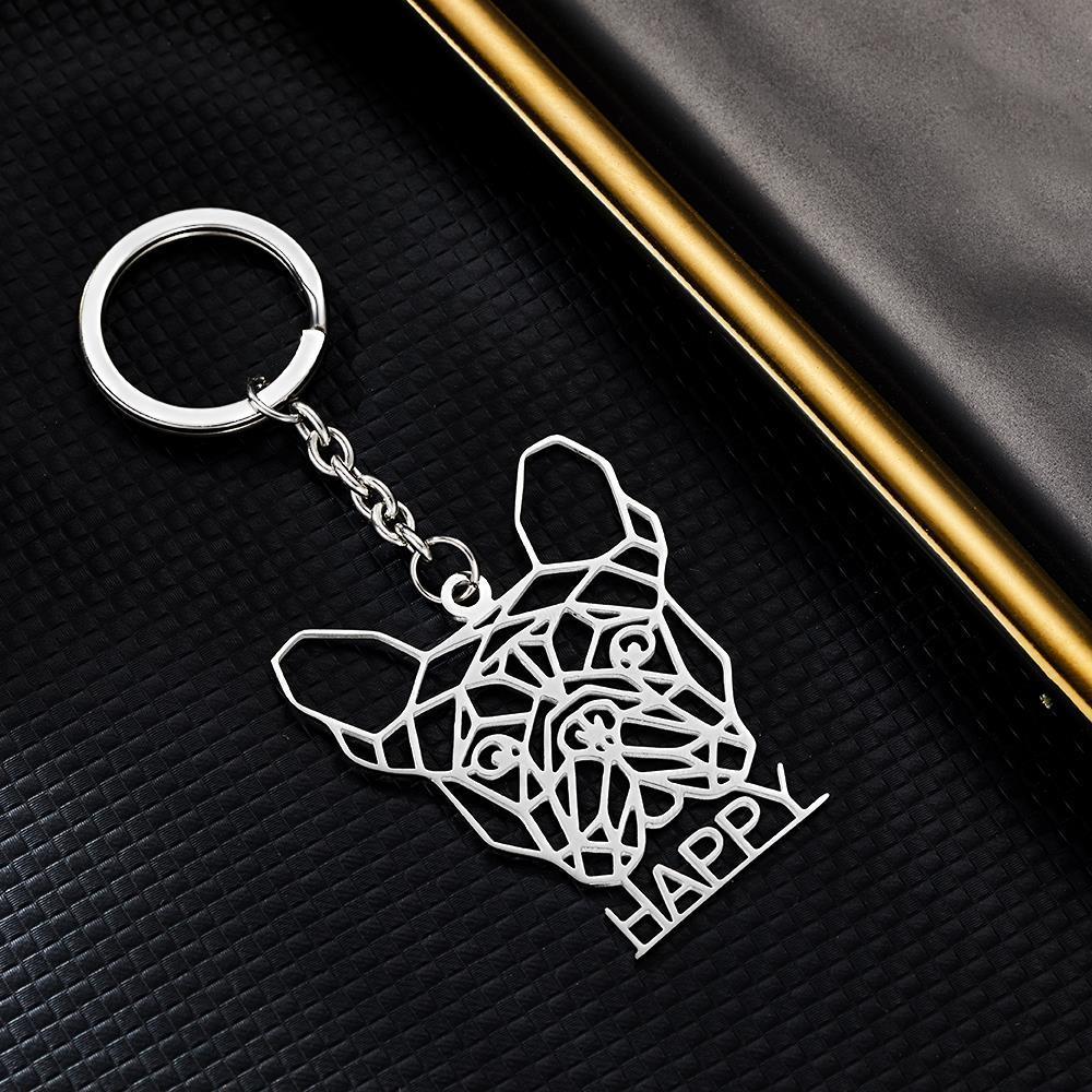 Custom Engraved Dog Keychain Can Custom The Name Of The Keychain To Give Him A Gift