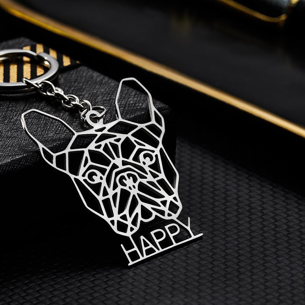 Custom Engraved Dog Keychain Can Custom The Name Of The Keychain To Give Him A Gift