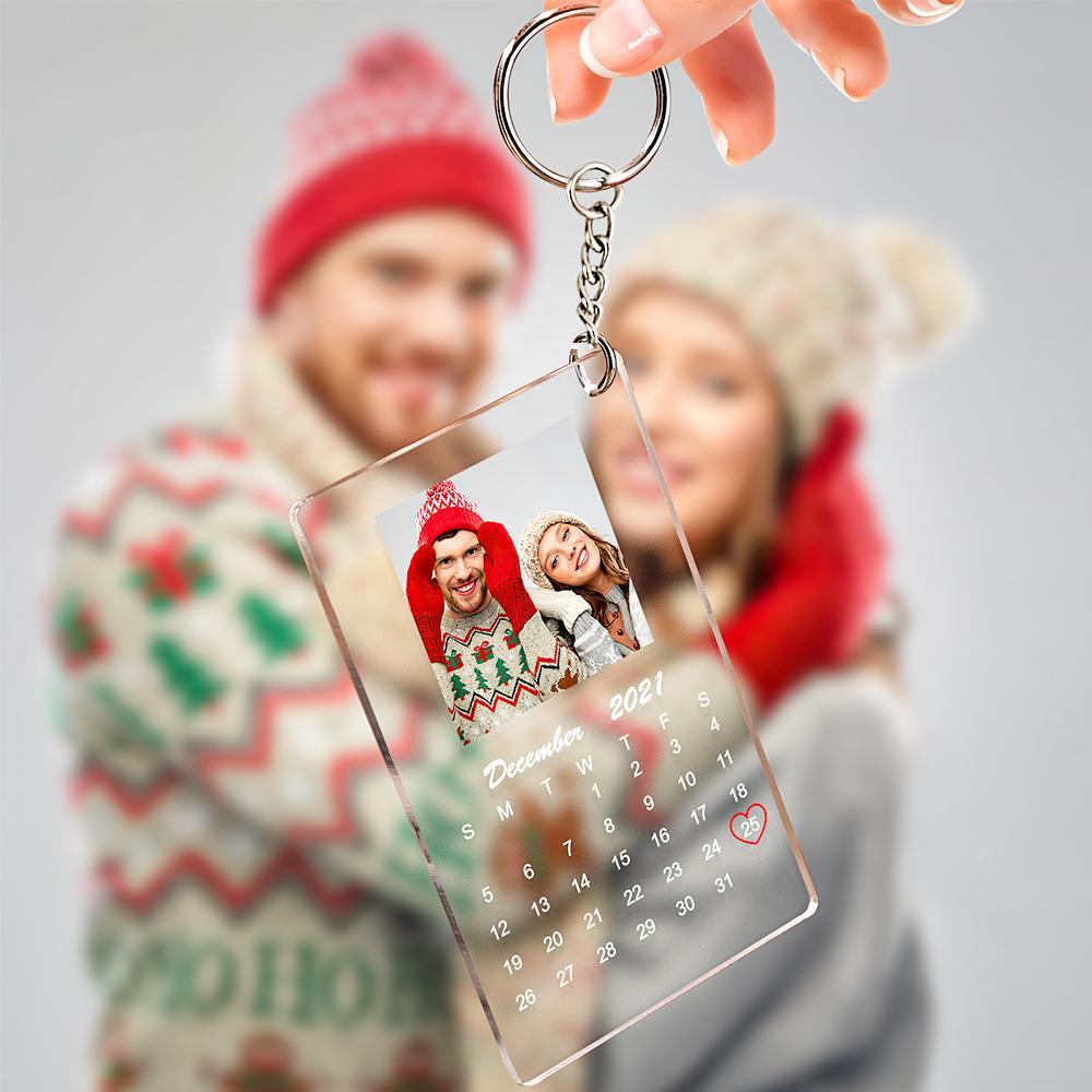 Christmas Gifts - Custom Keychain Anniversary Keychain Calendar Gifts For Couple