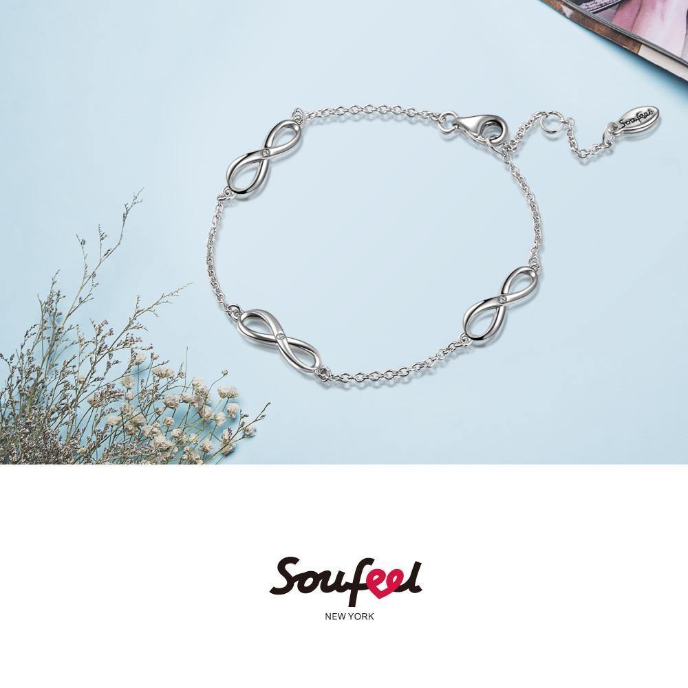 Infinity Love Silver Bracelet with Soufeel Crystal - Length Adjustable - soufeelus