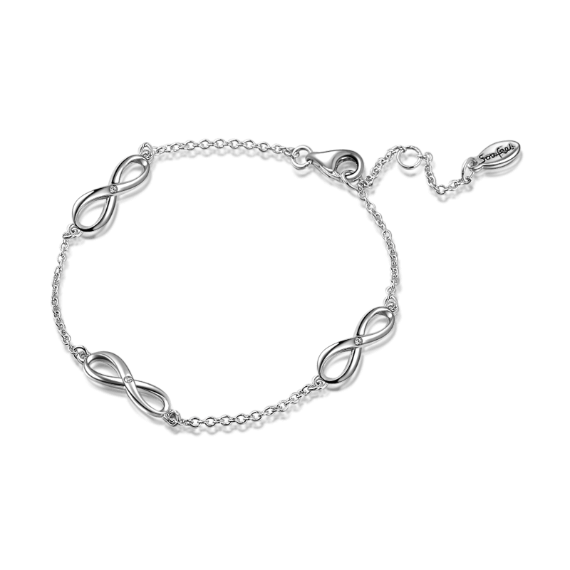 Infinity Love Silver Bracelet with Soufeel Crystal - Length Adjustable - soufeelus