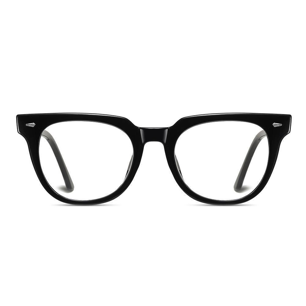 Blue Light Protection Glasses Oval Glasses - Black - soufeelus